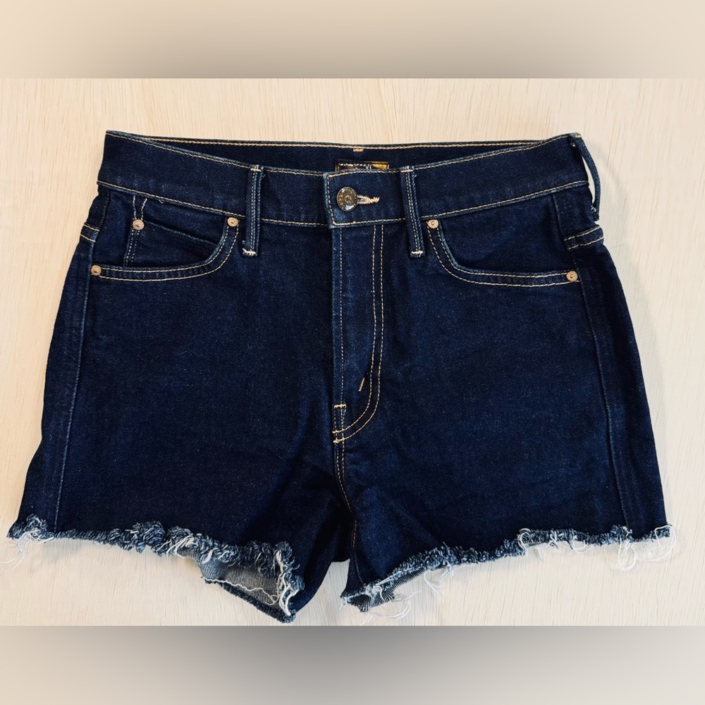 Mother denim high waisted rascal short hot rod style dark blue size 26